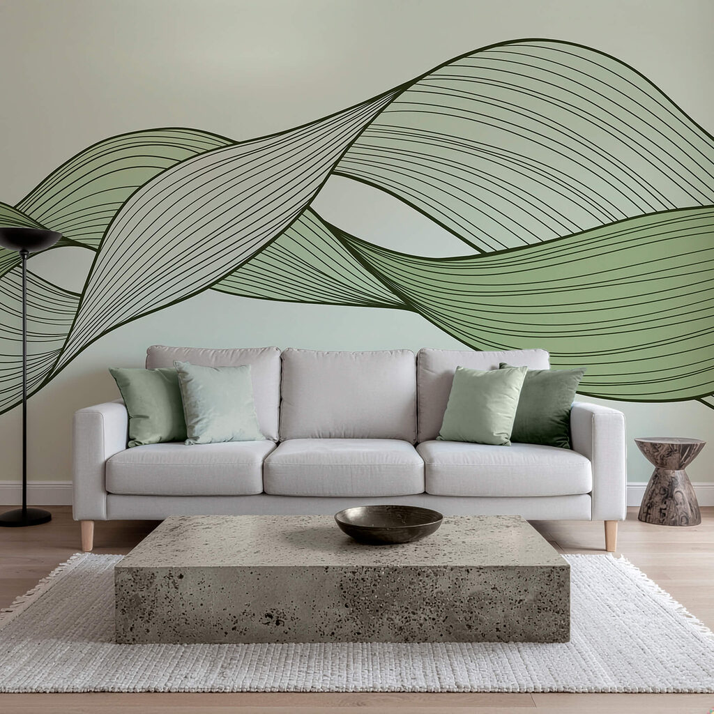 Linii ondulate verzi și negre Linii ondulate verzi și negre