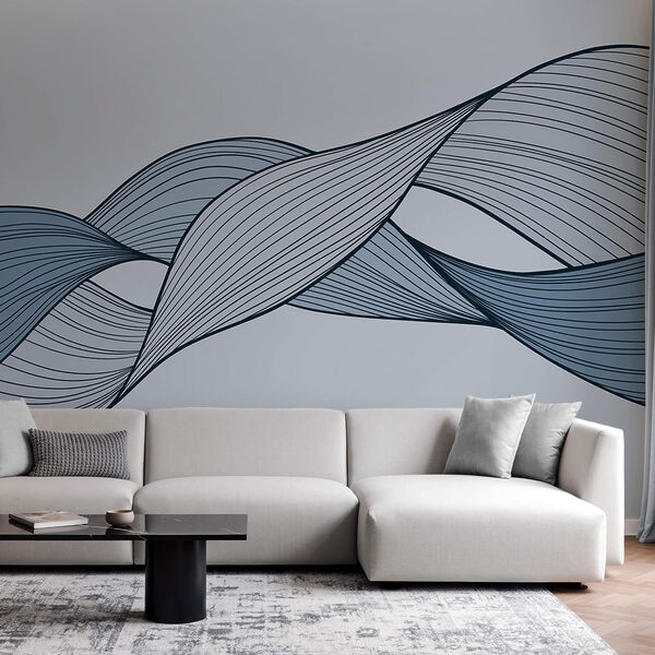 Linii ondulate albastre și negre