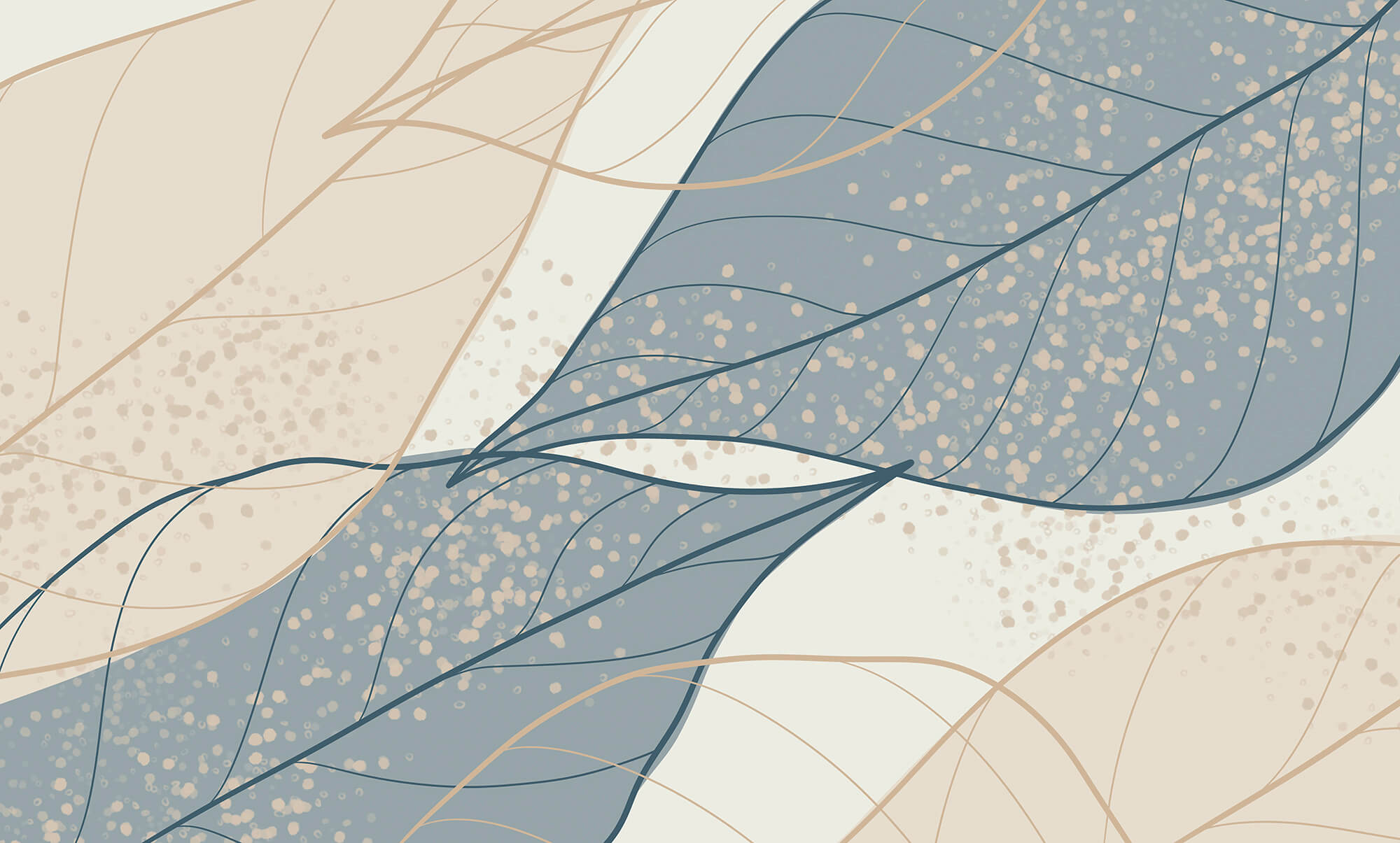 Soft hues of leaf patterns intertwine