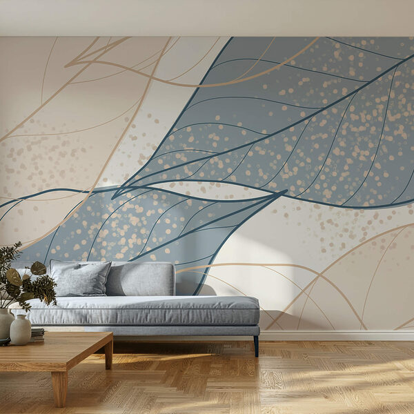 Fototapet Nuante delicate ale modelelor de frunze se împletesc (SKU: t00392) Fototapet Fototapet Nuante delicate ale modelelor de frunze se împletesc (SKU: t00392)