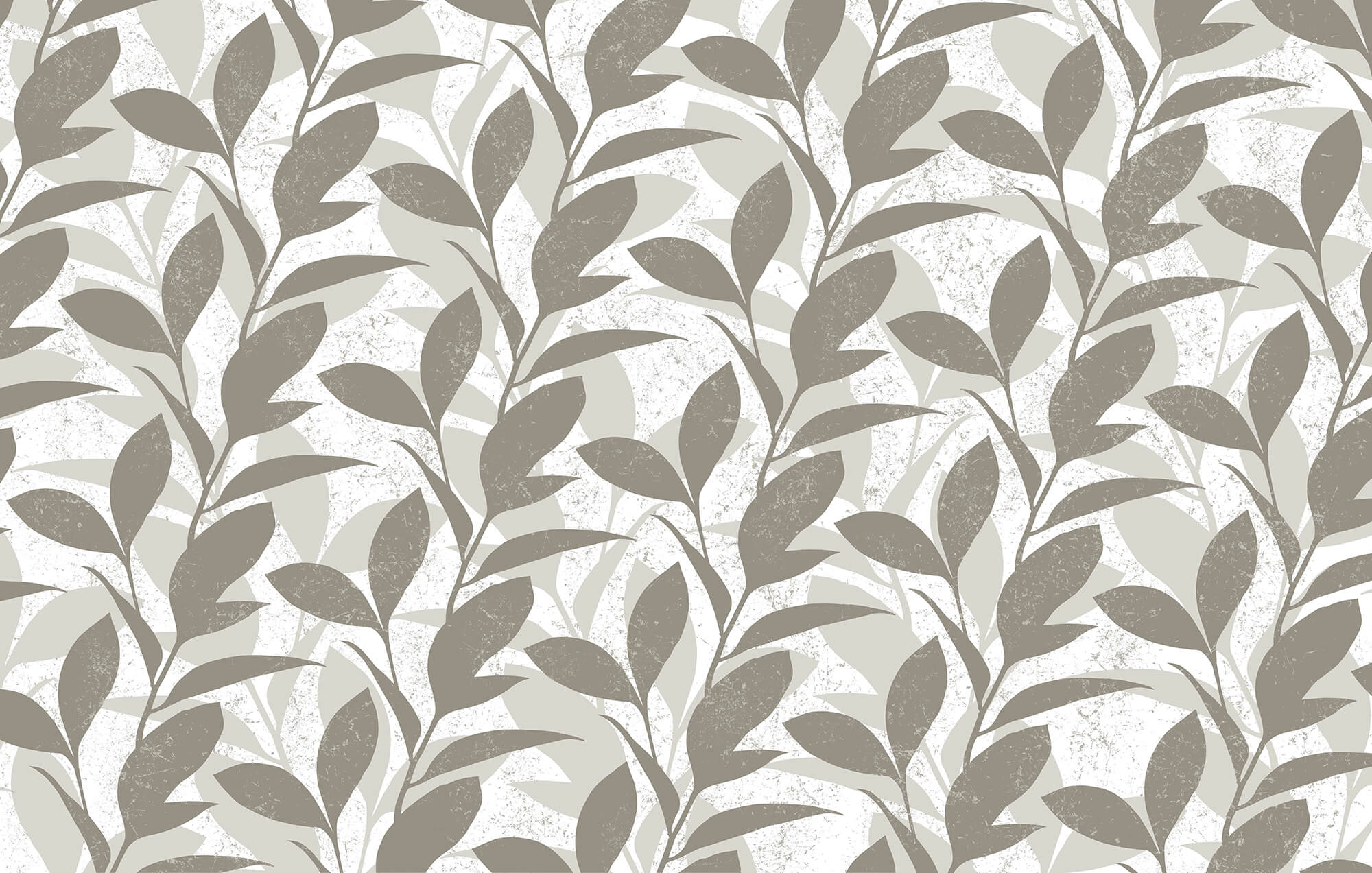 Pattern of leaves on a white background
