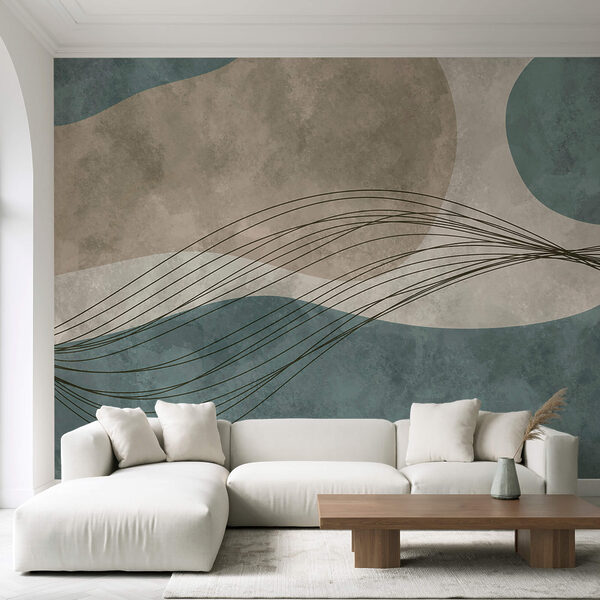 Fundal albastru și alb cu cercuri și linii