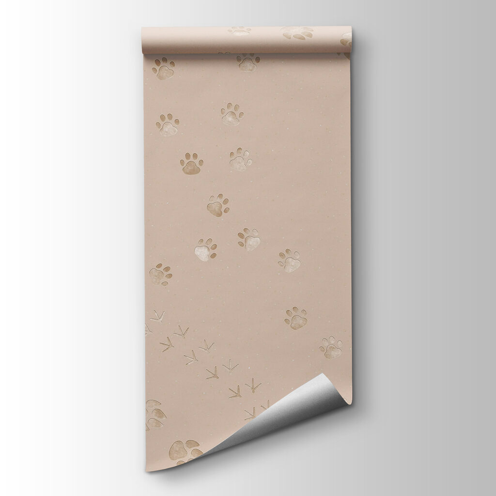 Pattern of paw prints and birds Pattern of paw prints and birds