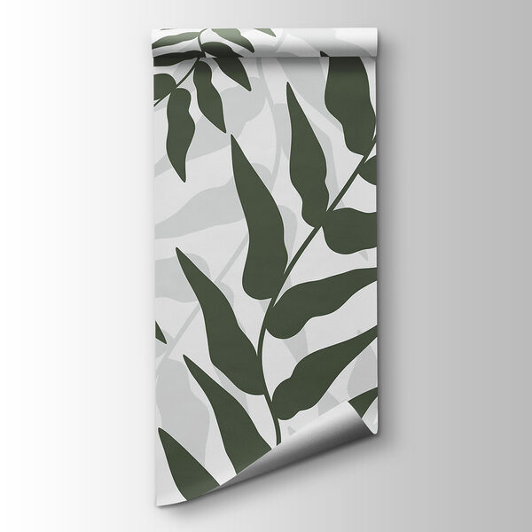 Pattern of leaves on a white background