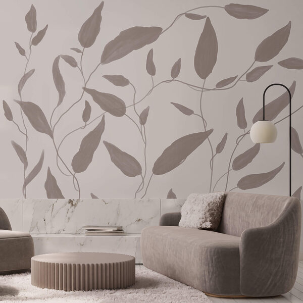 Desen cu frunze pe fundal alb