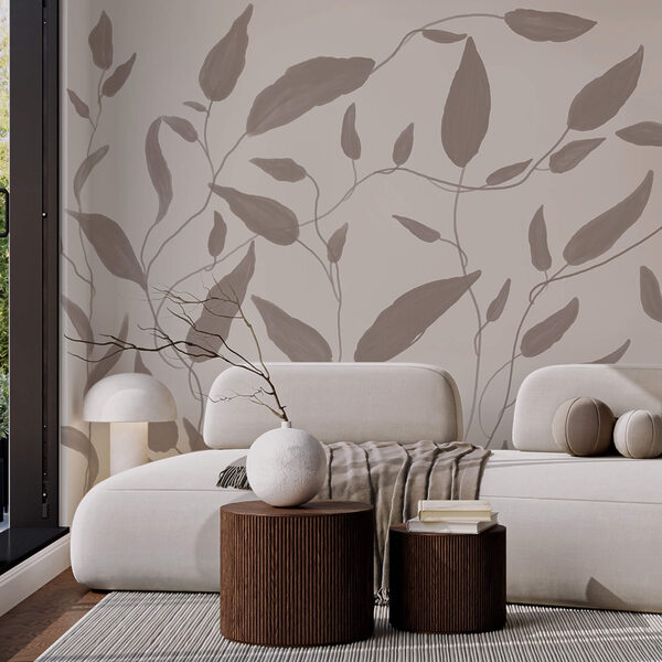 Desen cu frunze pe fundal alb