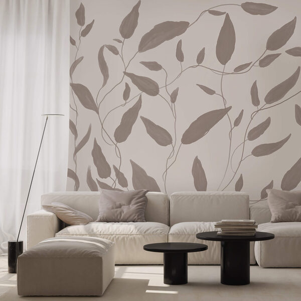 Desen cu frunze pe fundal alb