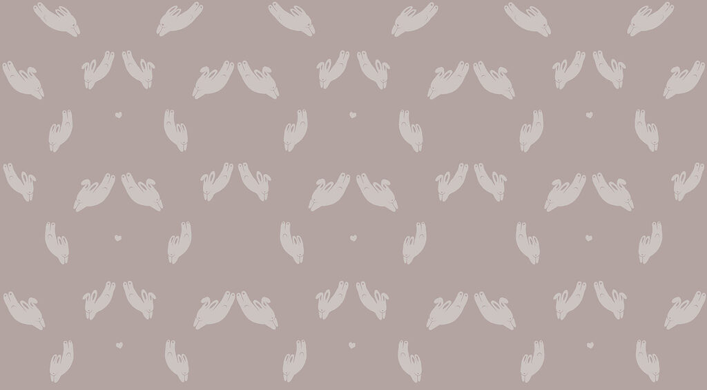Pattern of rabbits on a gray background