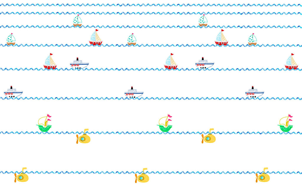 Pattern of boats and submarine