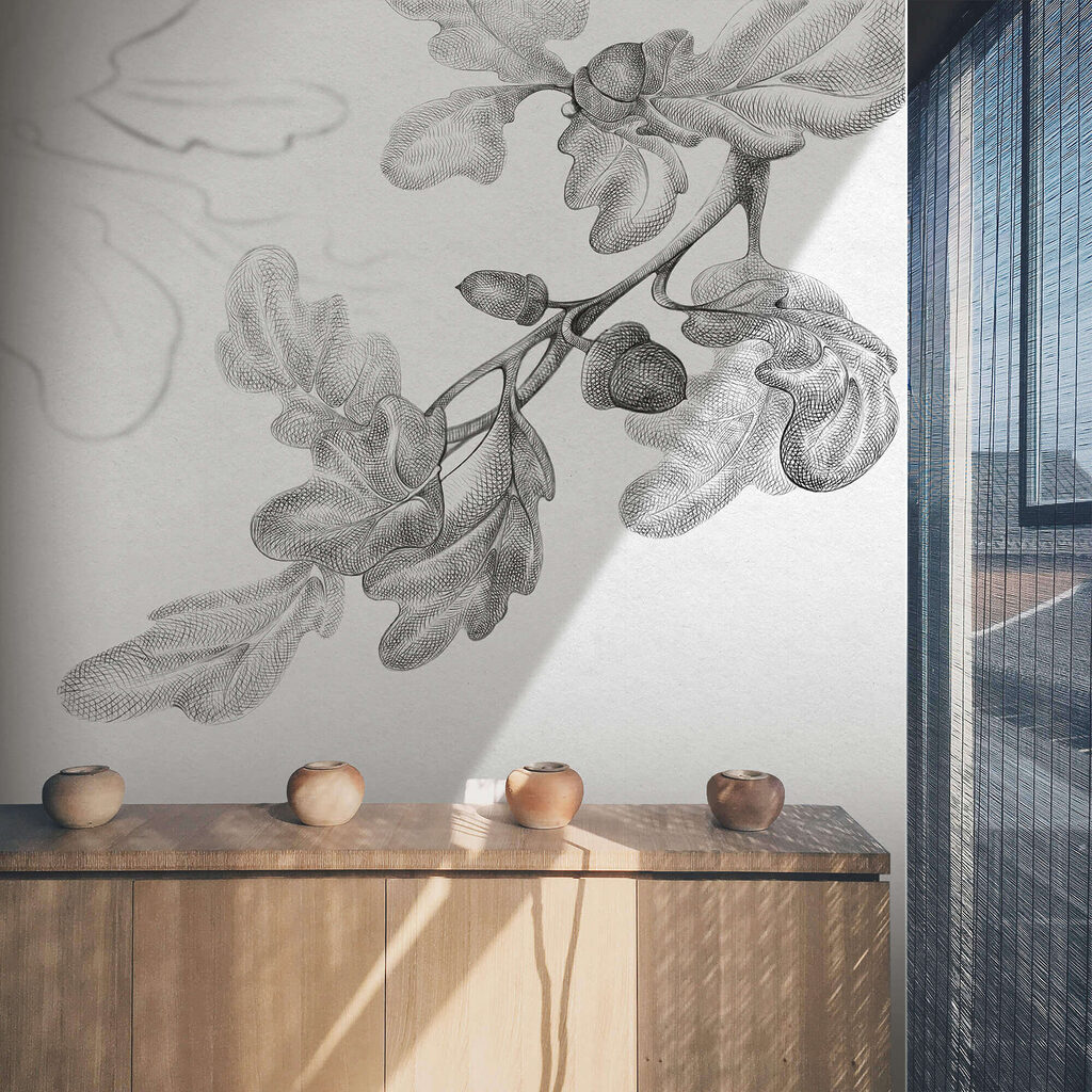 Desenul unei ramuri cu frunze Desenul unei ramuri cu frunze