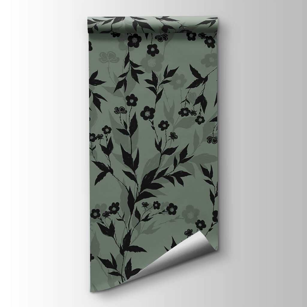 Black and white floral pattern Black and white floral pattern