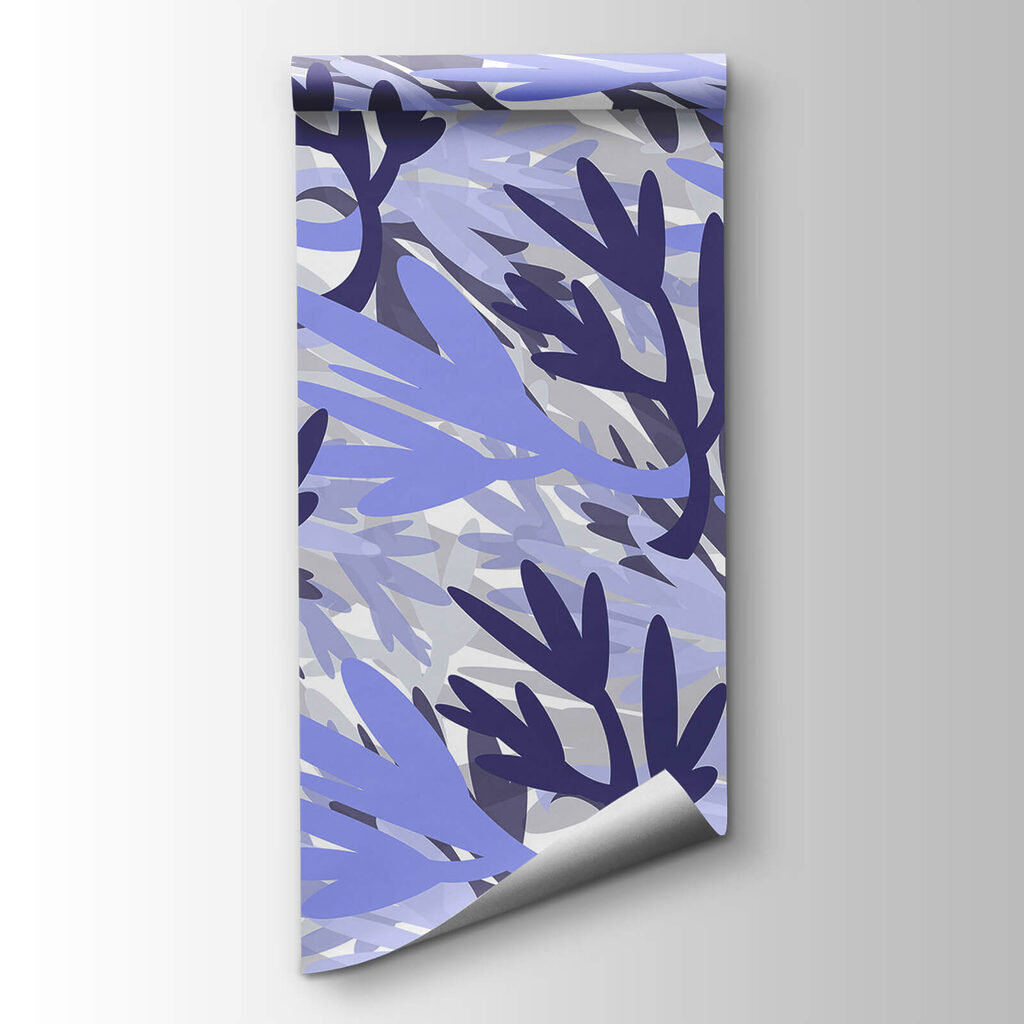 Pattern of blue and purple leaves