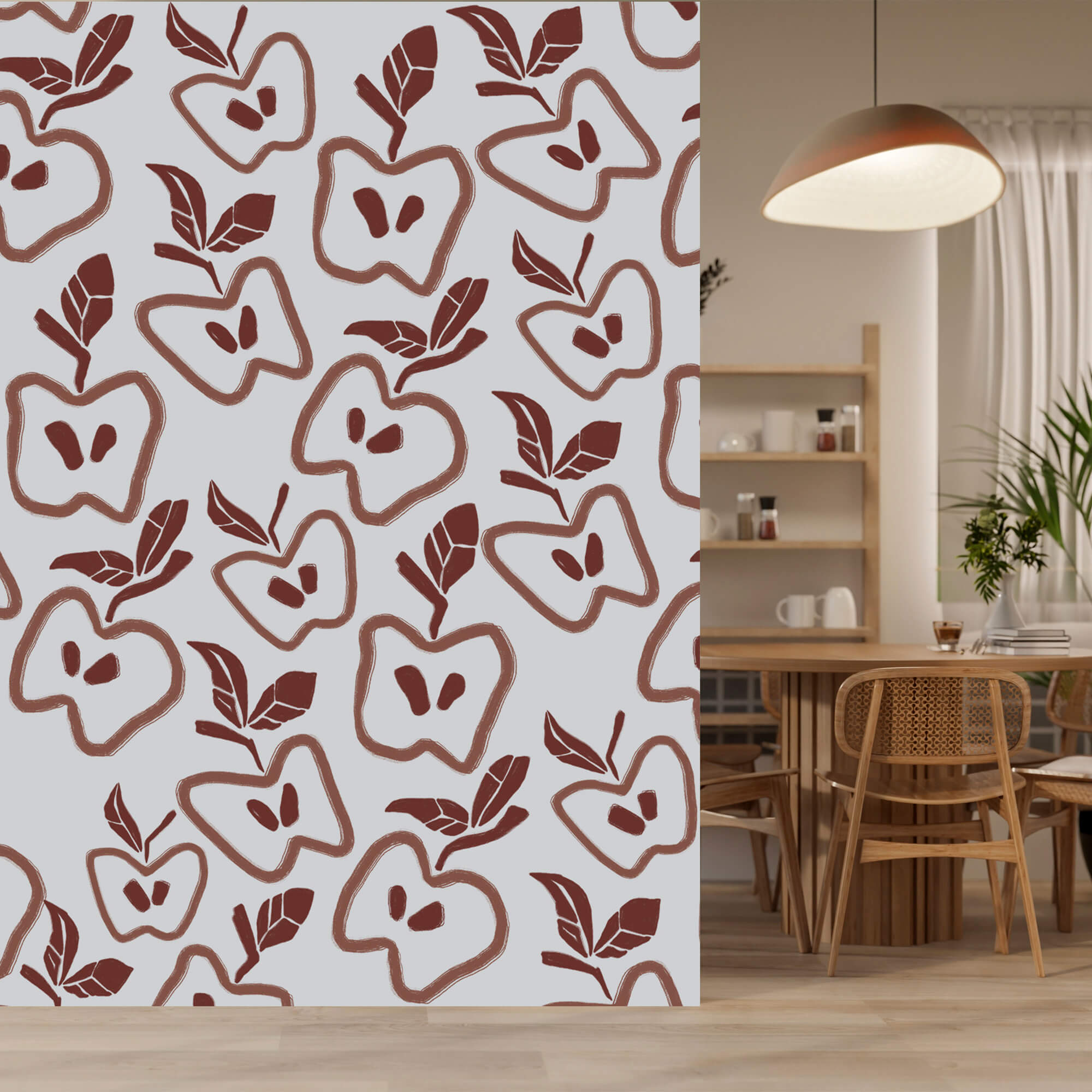 Model cu mere și frunze