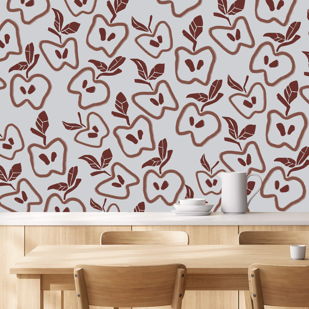 Model cu mere și frunze