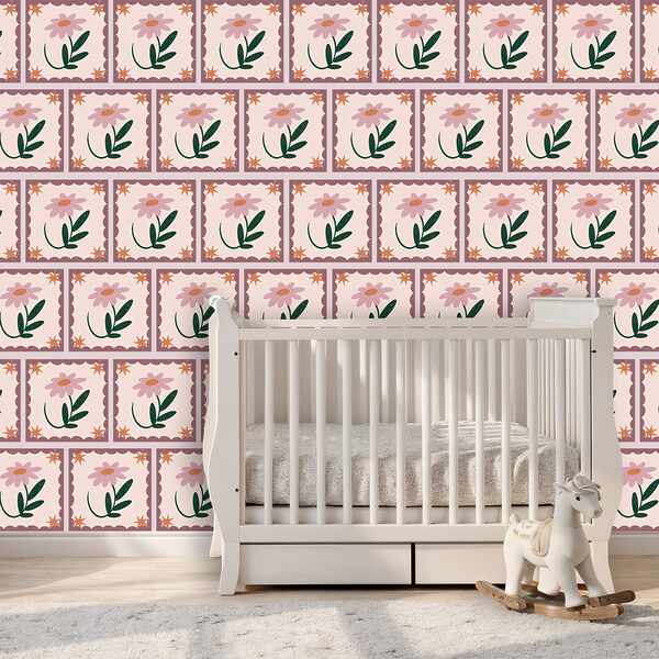 Fototapet Fototapet Model cu flori și frunze (SKU: t00460)