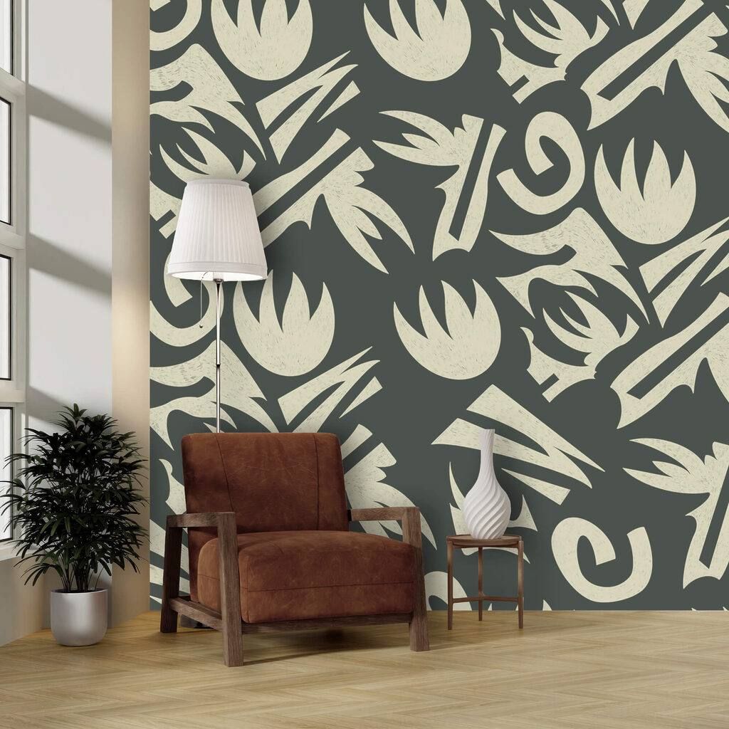 Model de frunze albe și gri