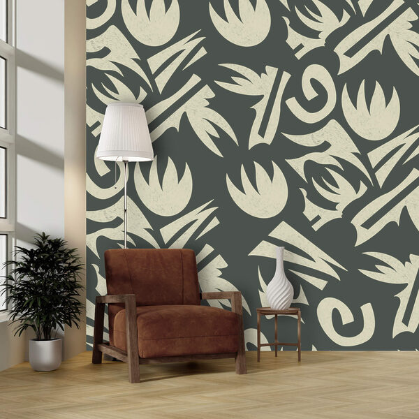 Model de frunze albe și gri