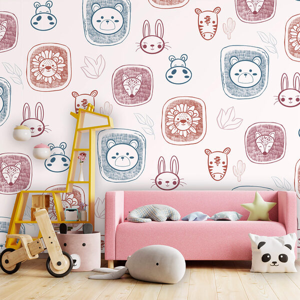 Model cu animale pe fond alb