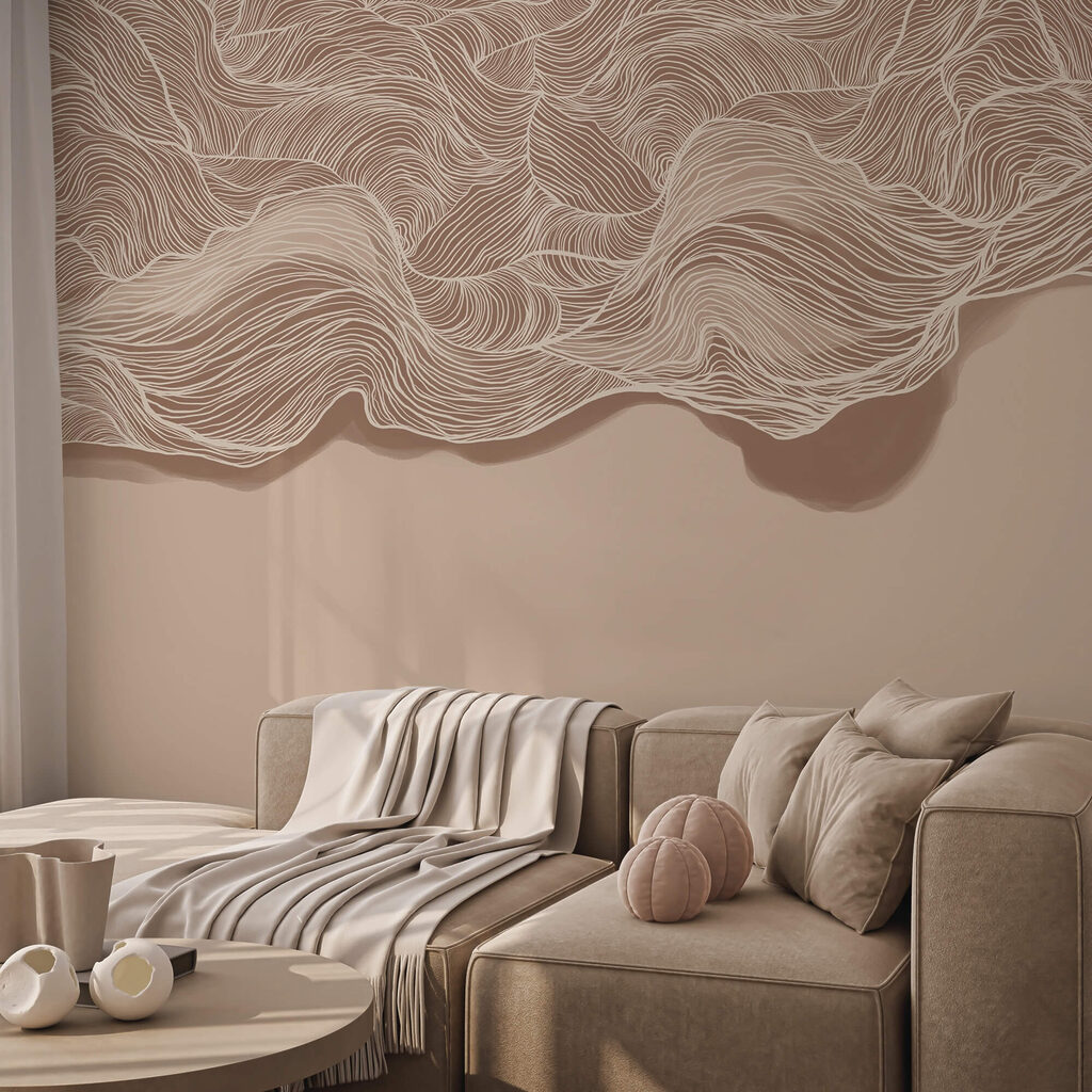 Model ondulat maro și alb Model ondulat maro și alb