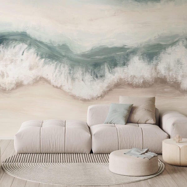 Valul care se sparge pe plajă