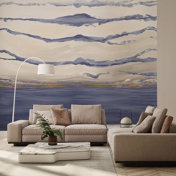 Apă cu valuri și păsări zburând