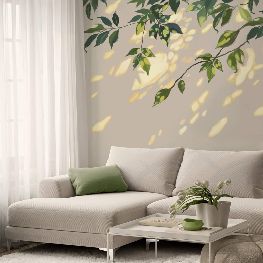 Ramură cu frunze pe ea Ramură cu frunze pe ea