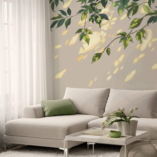 Ramură cu frunze pe ea Ramură cu frunze pe ea