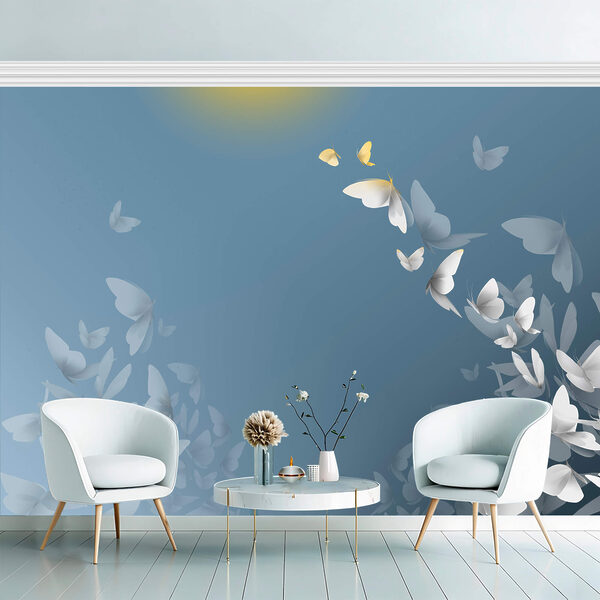 Grup de fluturi zburând pe cer