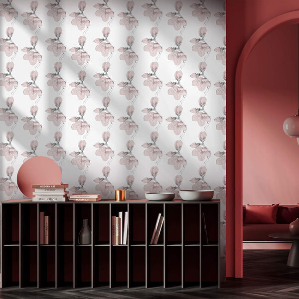 Model cu flori pe fond alb Model cu flori pe fond alb