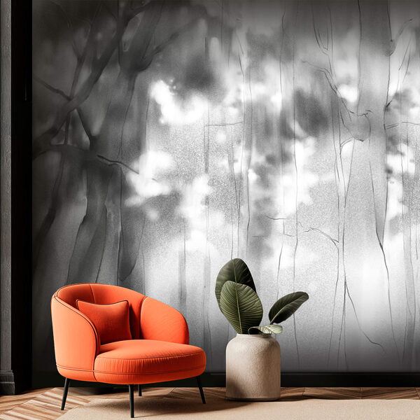 Imagine alb-negru cu copaci Imagine alb-negru cu copaci