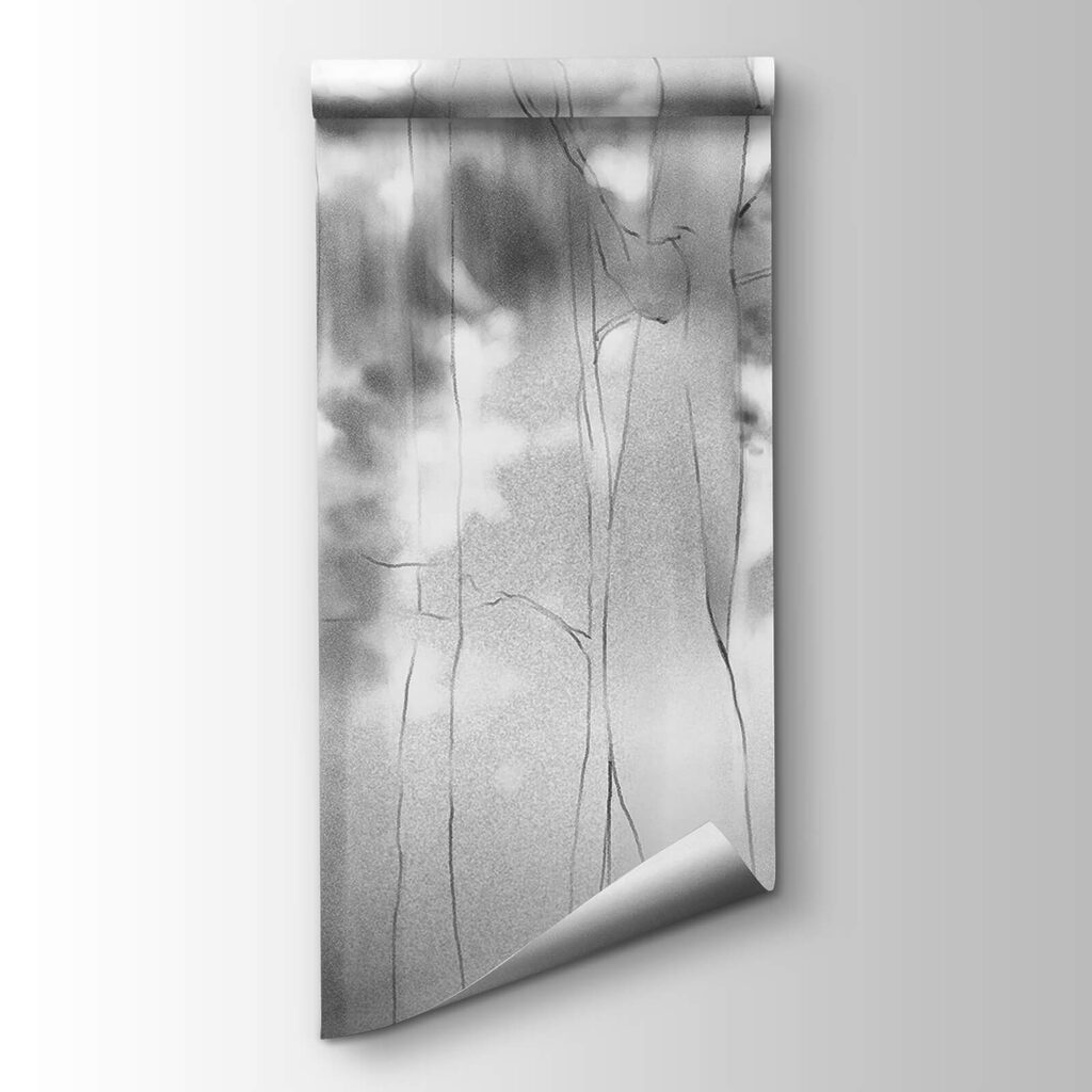 Black and white image of trees Black and white image of trees