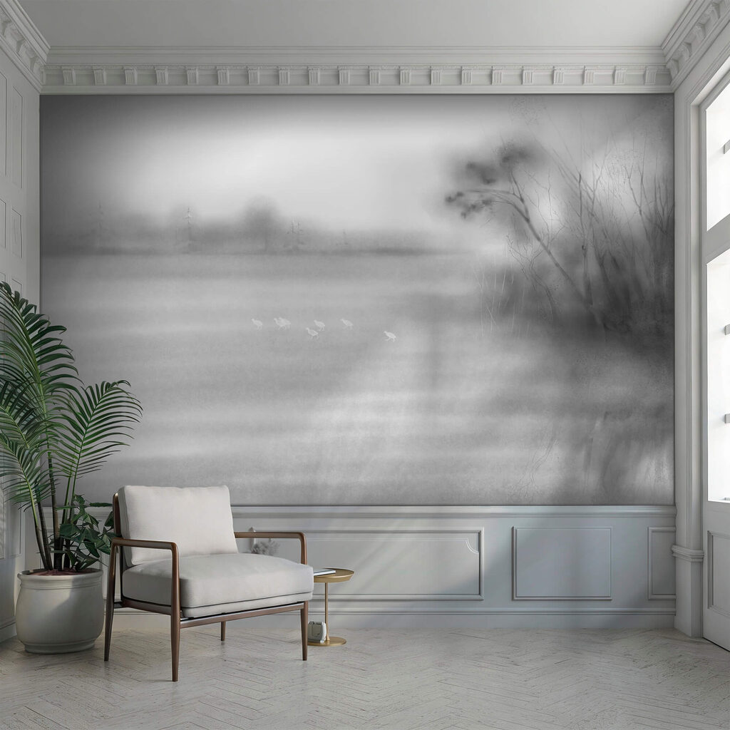 Păsări într-un câmp