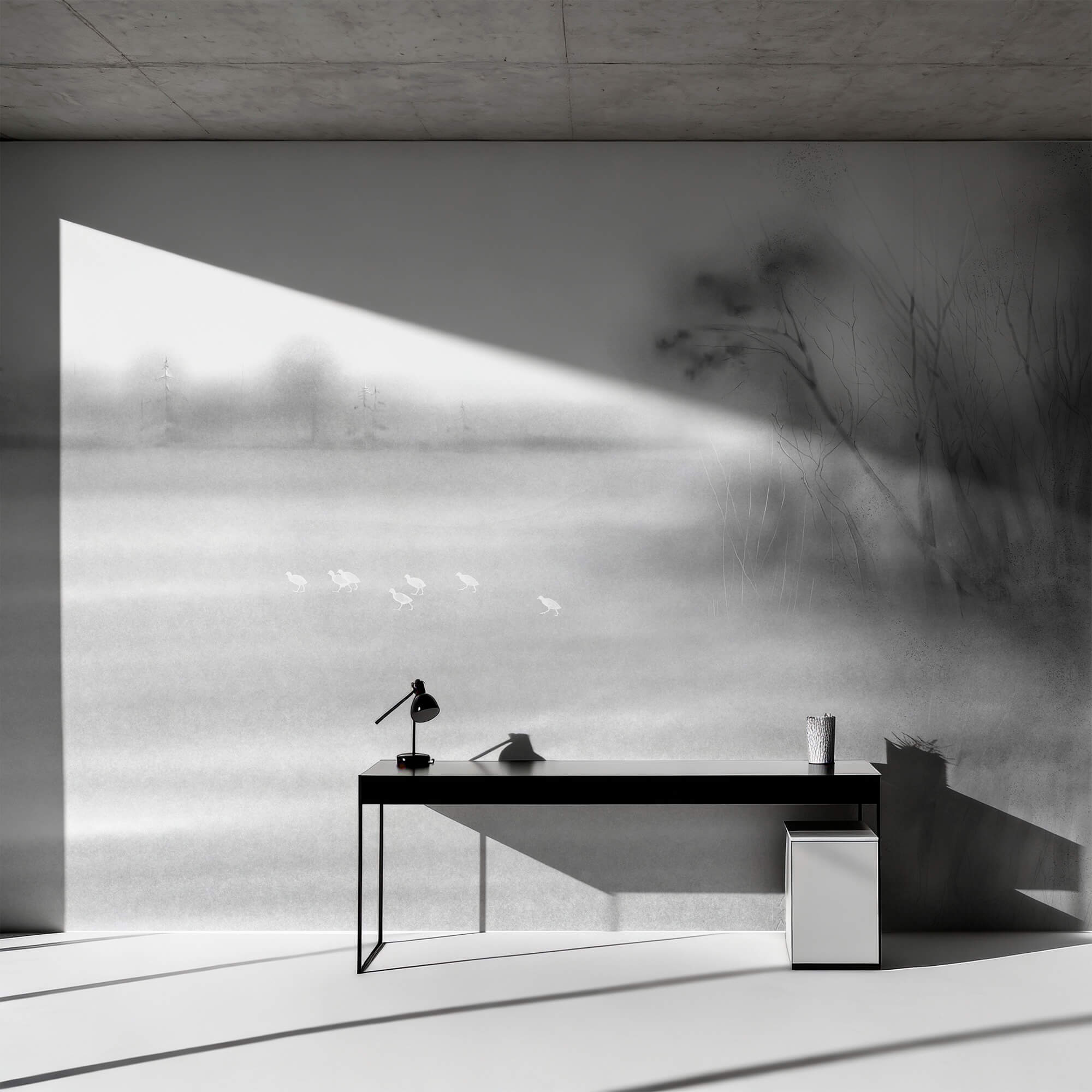 Păsări într-un câmp