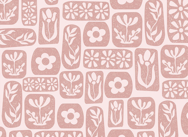 Pattern of flowers and leaves