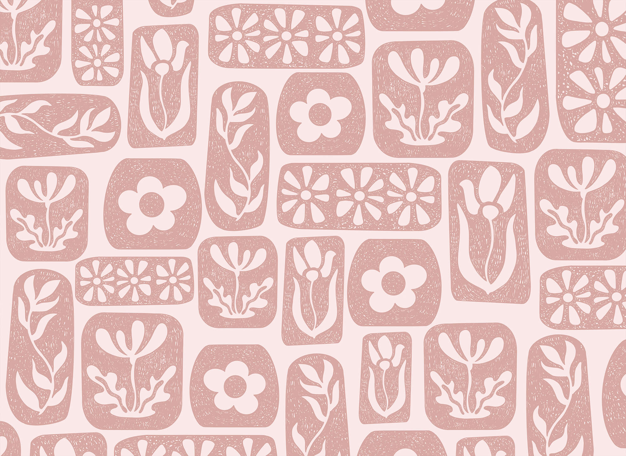 Pattern of flowers and leaves