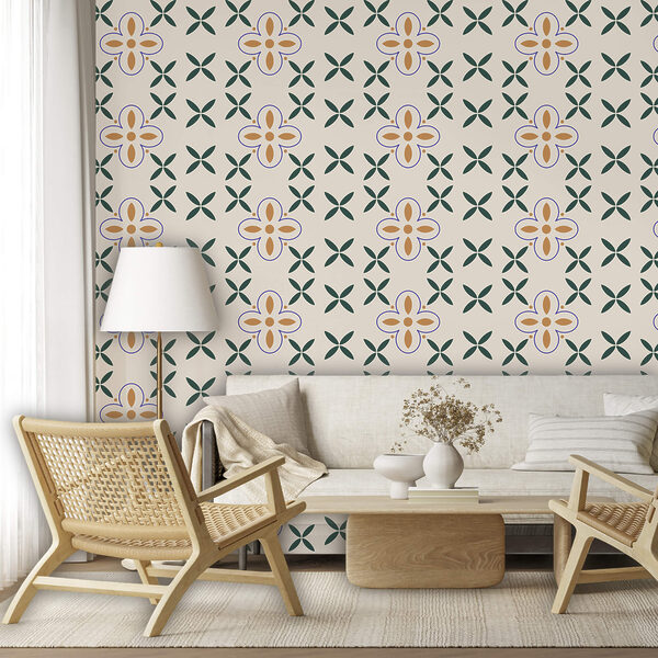 Model cu flori pe fond alb