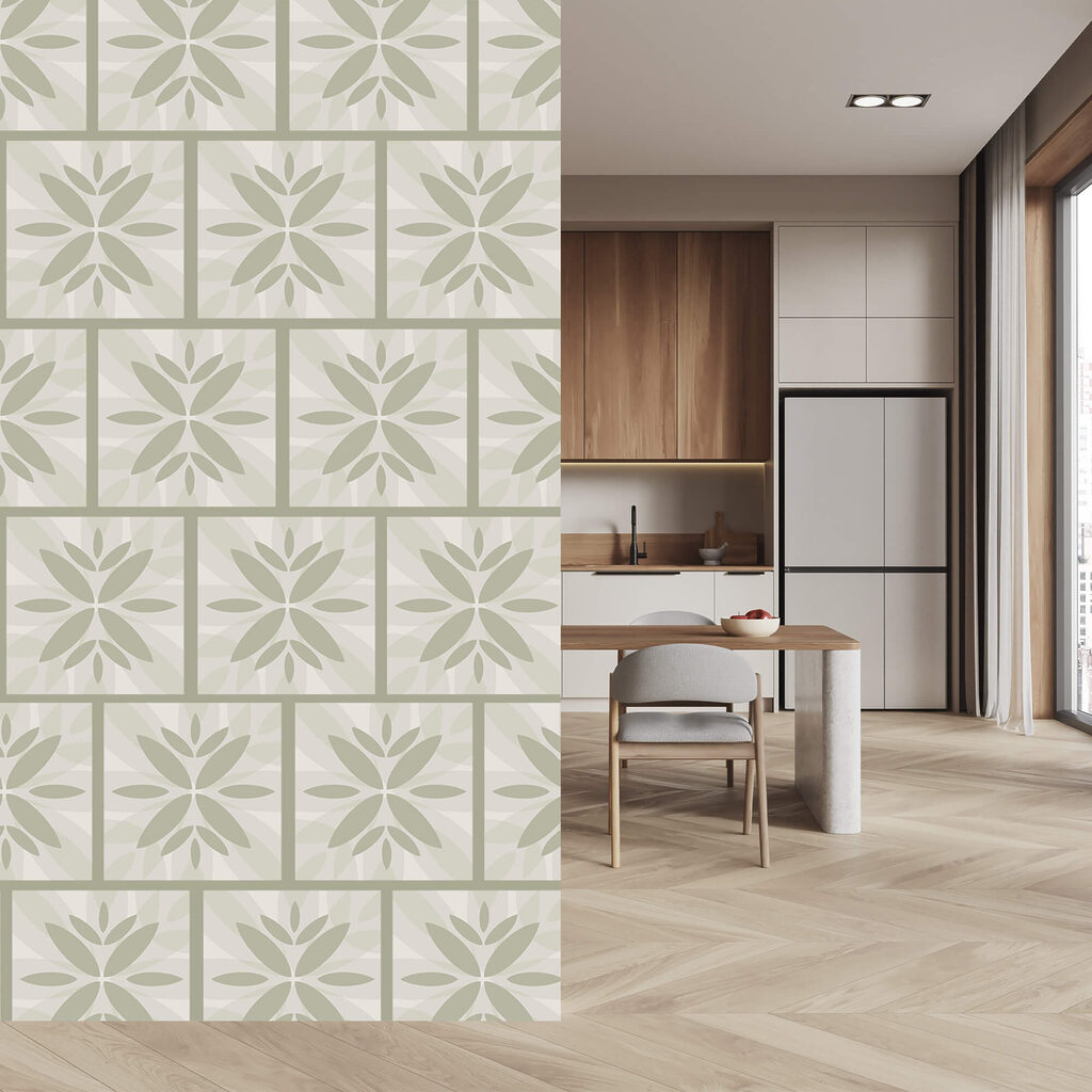 Model de flori pe un perete