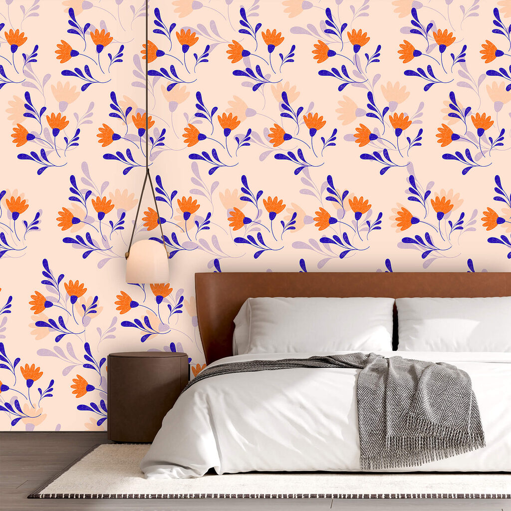 Model cu flori și frunze