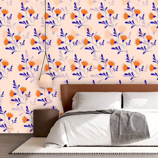 Model cu flori și frunze