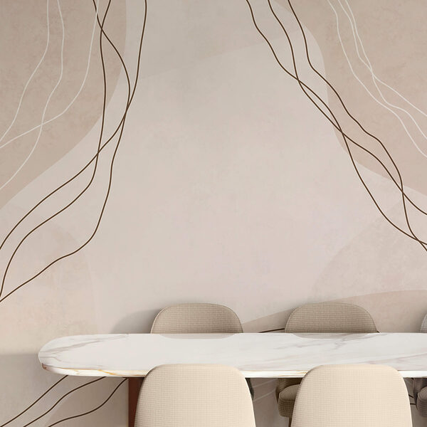 Linii albe și maro pe fond bej