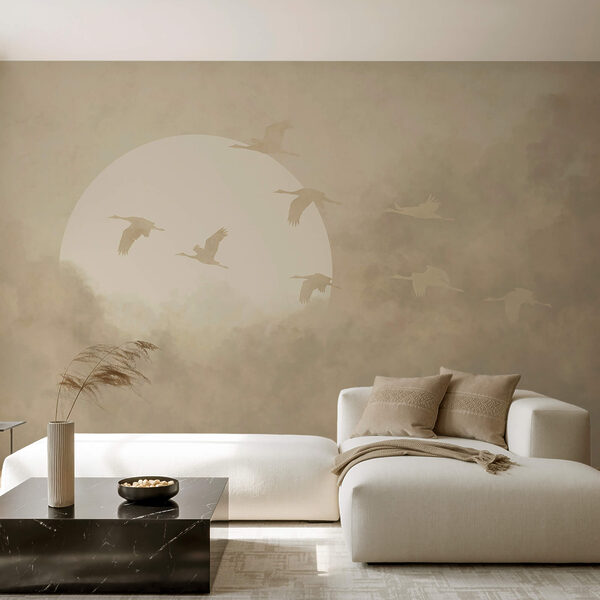 Păsări zburând pe cer