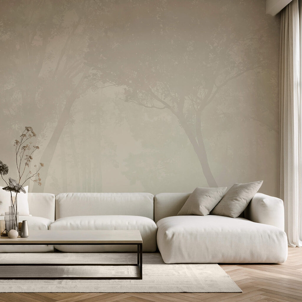 Pădure ceață cu copaci