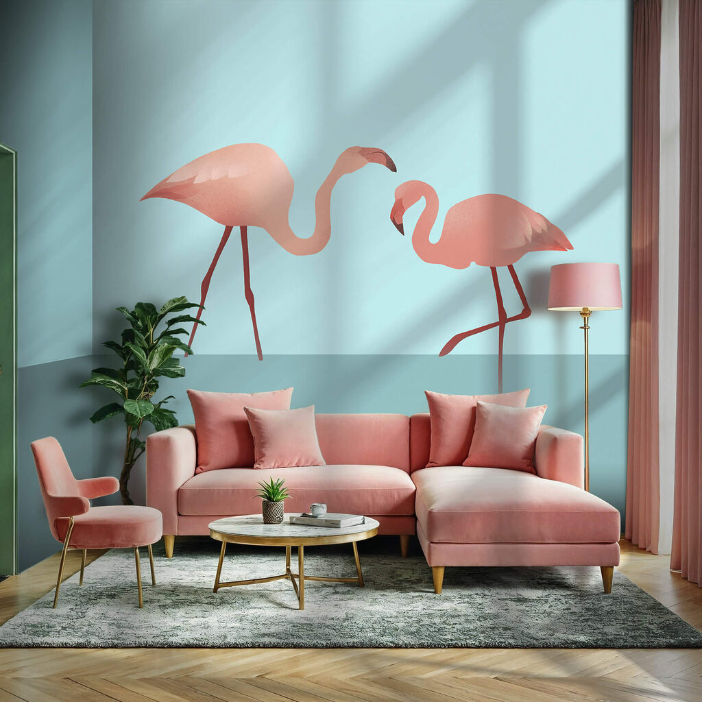 Grup de flamingo stând în apă