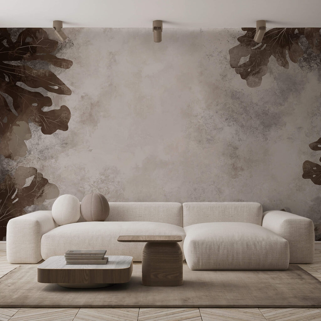 Frunze maronii pe o suprafață albă