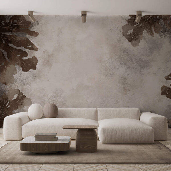 Frunze maronii pe o suprafață albă