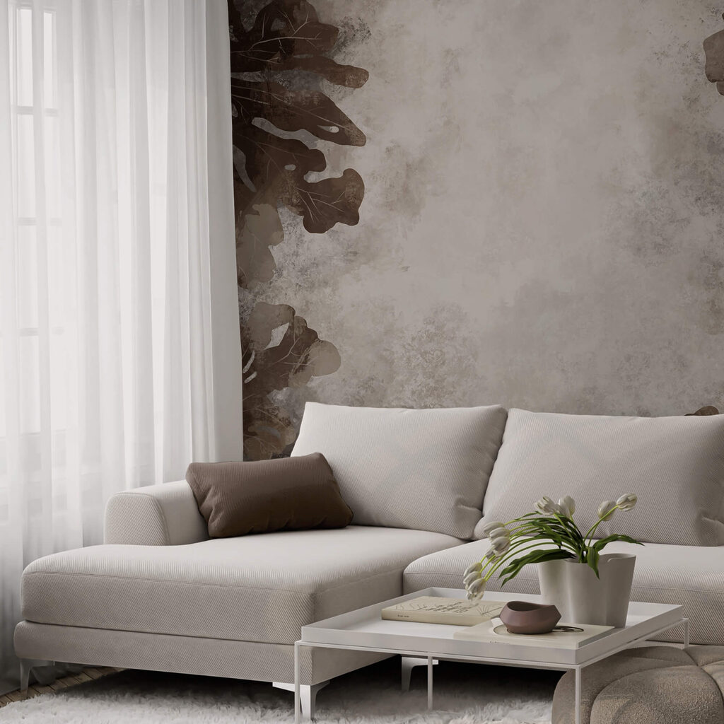 Frunze maronii pe o suprafață albă