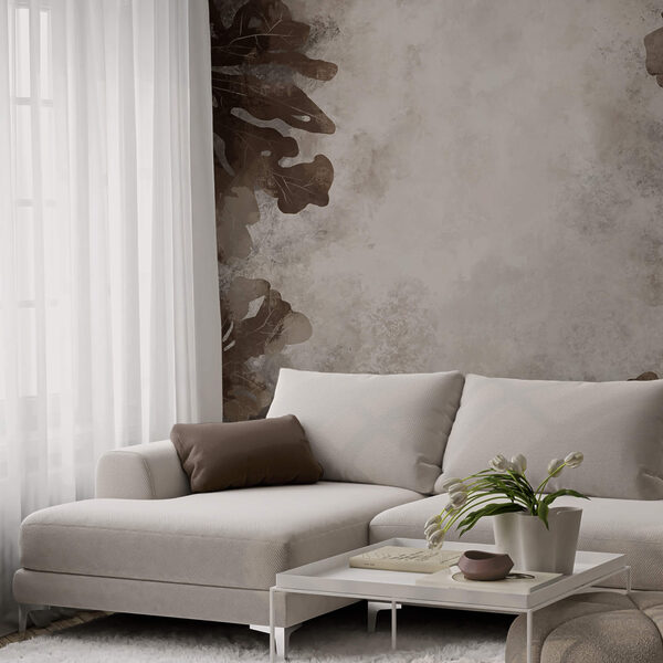 Frunze maronii pe o suprafață albă