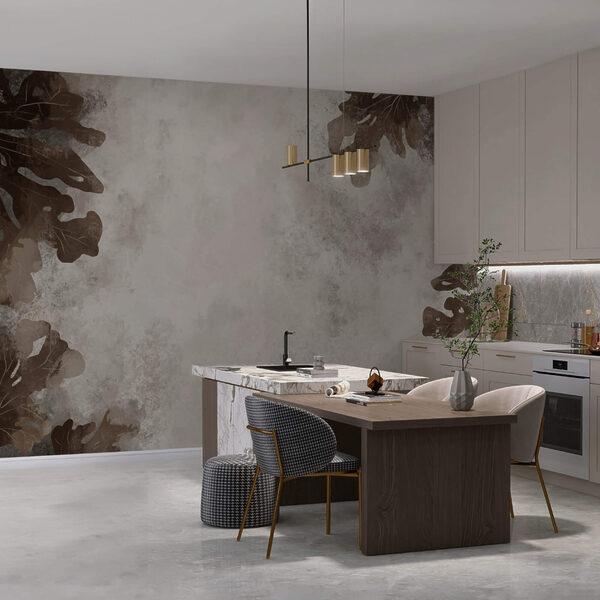 Frunze maronii pe o suprafață albă