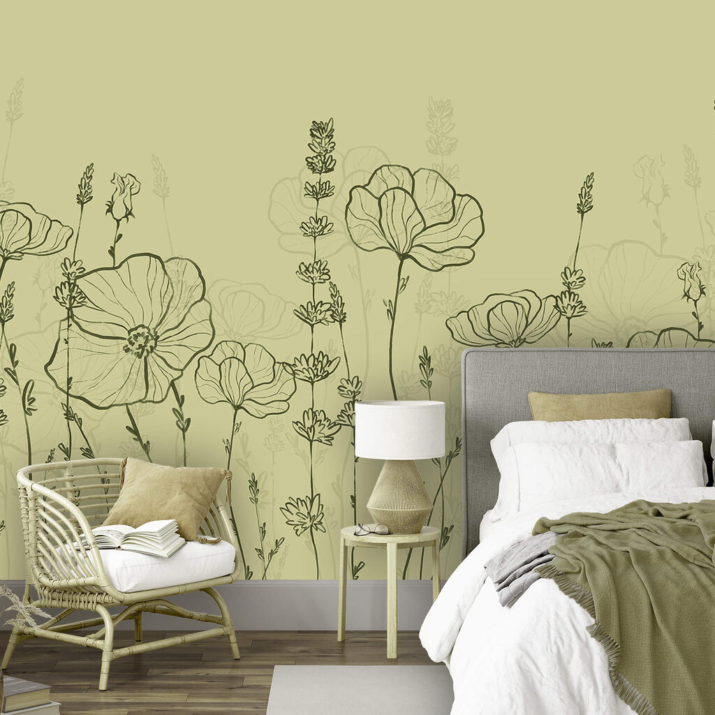 Desen în linie al unor flori