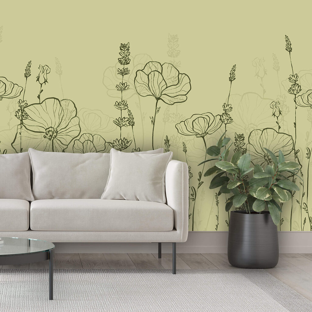 Desen în linie al unor flori